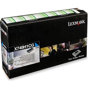 Lexmark X748H1CG toner cyaan hoge capaciteit (origineel)