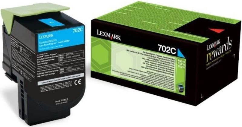 Lexmark 702C R tonercartridge 1 stuk(s) Origineel Cyaan