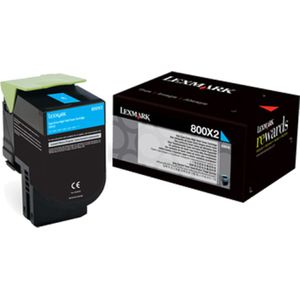 Lexmark 80C0X20 tonercartridge 1 stuk(s) Origineel Cyaan