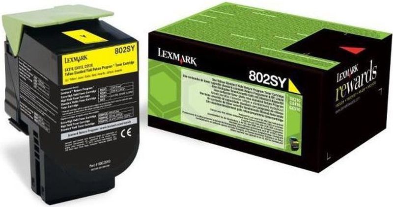 Lexmark 802SY tonercartridge 1 stuk(s) Origineel Geel