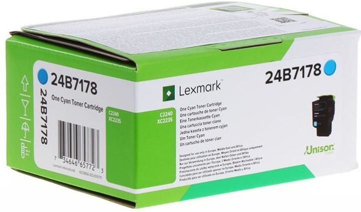 Lexmark 24B7178 tonercartridge 1 stuk(s) Origineel Cyaan