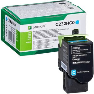 Lexmark C232HC0 toner cyaan hoge capaciteit (origineel)