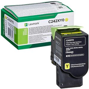 Lexmark C242XY0 retourtonercartridge geel met extra hoge capaciteit