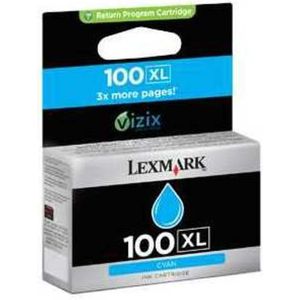 Lexmark 100XL hg rendem. retourprogr. cyaan inktcartr.