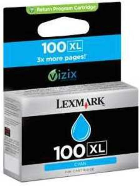 Lexmark 100XL hg rendem. retourprogr. cyaan inktcartr.