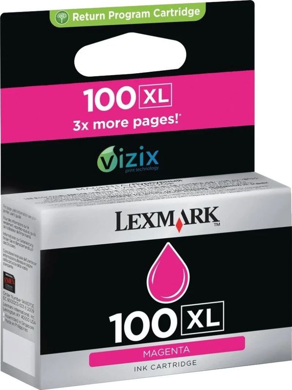 Lexmark 100XL hg rendem. retourprogr. magenta inktcartr.