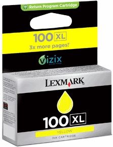 Lexmark 100XL hg rendem. retourprogr. gele inktcartr.