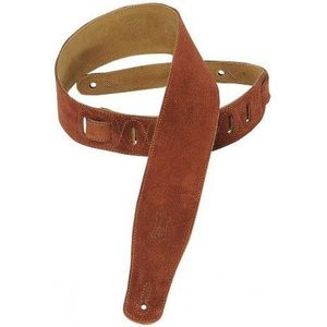 Levy's Leathers MS26-RST 2.5"" handgeborsteld suède gitaarband, roest