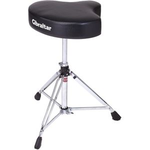 Gibraltar Batterij kruk, drumkruk 6000 Series Moto Seat, 6608 (diameter: 39 cm, vinyl zitting, Super Lock, statief positie, rubberen voetjes 'Super Foot')