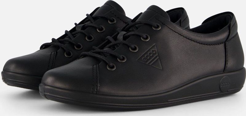 ECCO - Soft 2.0 Low - Veterschoen - Black Feather - Leer