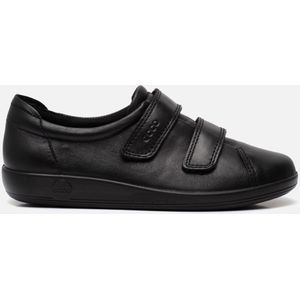 Ecco Soft 2.0 Velcro Sneakers zwart Leer