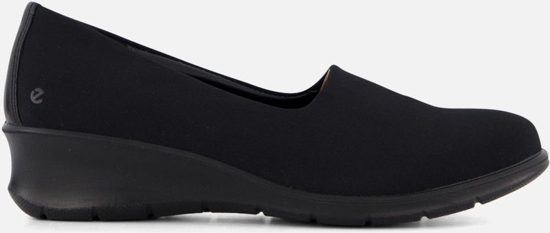 Ecco - Felicia - Instappers - Zwart - Textiel - Comfortabele Pasvorm