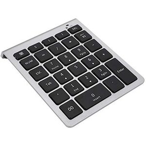 Wireless Numberic Keyboard Mini Number Pad 28 Keys Wireless Number Pad Portable Number Pad with Mini USB Receiver Klein toetsenbord voor pc, laptop, notebook, desktop (zilver)