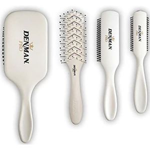 Denman - Borstelset - Wit - Haarborstels - 4 Stuks