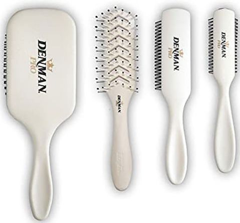 Denman - Borstelset - Wit - Haarborstels - 4 Stuks