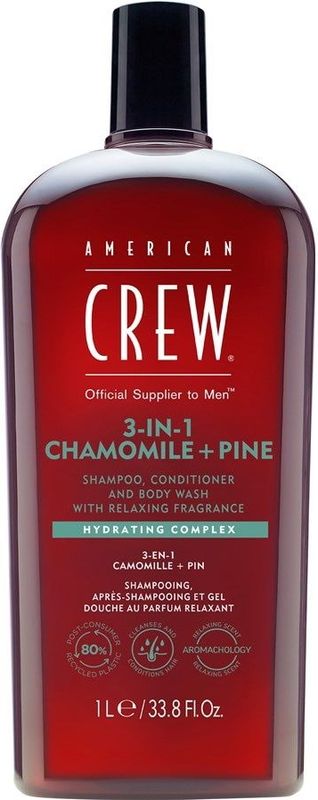 American Crew - 3-in-1 Shampoo, Conditioner & Body-Wash Chamomile & Pine