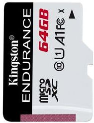 Kingston MicroSDXC Endurance 64GB - Wit/Zwart
