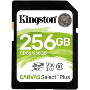 Kingston 256GB SDXC Canvas Select Plus 100R C10 UHS-I U3 V30