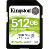 Kingston Canvas Select Plus SDS2 / 512 GB SD-kaart klasse 10 UHS-I