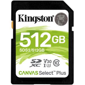 Kingston Canvas Select Plus SDS2 / 512 GB SD-kaart klasse 10 UHS-I