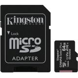 Kingston Micro SD geheugenkaart Canvas Select Plus MicroSDXC 64GB incl. SD adapter