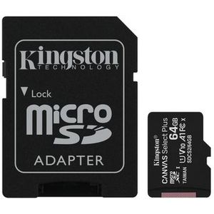 Kingston - Canvas Select Plus - microSDHC - 64GB - Inclusief Adapter