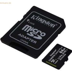 Kingston Micro SD geheugenkaart Canvas Select Plus MicroSDXC 64GB incl. SD adapter