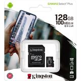 Kingston - Micro SD geheugenkaart - Canvas Select Plus - MicroSDXC - 128 GB -  incl. SD-adapter