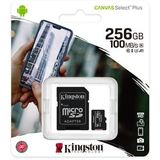 Kingston 256GB microSDHC Canvas Select Plus 100R A1 Single Pack met Adapter