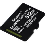 Kingston 512GB microSDHC Canvas Select Plus 100R A1 C10 Single Pack met Adapter