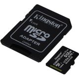 Kingston 512GB microSDHC Canvas Select Plus 100R A1 C10 Single Pack met Adapter