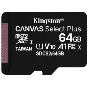 Kingston 64GB MicroSDHC Canvas Select Plus - Klasse 10 - 100MB/s