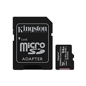 Kingston Technology 64GB micSDXC Canvas Select Plus 100R A1 C10 dubbel pakket + enkele ADP