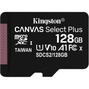 Kingston Technology 128GB micSDXC Canvas Select Plus 100R A1 C10 enkel pakket zonder ADP