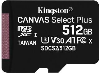 Kingston microSDHC Canvas Select Plus 512GB - 100MB/s - C10 A1 - Zonder Adapter