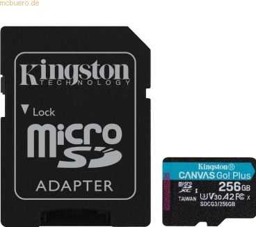 Kingston - Canvas Go! Plus - Geheugenkaart - 256 GB - microSDXC + Adapter