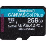 Kingston SDCG3/256GBSP micro SD-kaart (256 GB microSDXC Canvas Go Plus 170R A2 U3 V30 zonder SD-adapter)