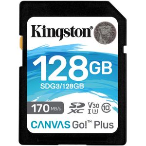 Kingston SDG3/128GB SD-kaart (128 GB SDXC Canvas Go Plus 170R C10 UHS-I U3 V30)