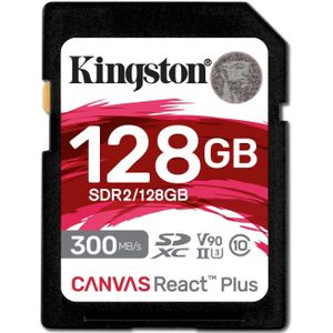 Kingston 128 GB Canvas React Plus UHS-II U3 V90 SDXC Full HD/4K/8K