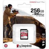 Kingston Canvas React Plus SDXC-geheugenkaart UHS-II 300R/260W U3 V90 voor Full HD/4K/8K SDR2/256GB 256GB