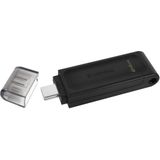 Kingston 64GB USB-C Stick - USB 3.2 Gen 1 - DataTraveler 70 - Zwart