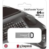 Kingston DataTraveler Kyson USB3.2 flash drive USB stick, 64GB - met stijlvolle metalen behuizing zonder dop.