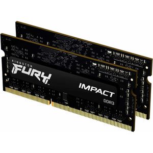Kingston FURY Impact - Geheugen - DDR3L (SO-DIMM) - 8 GB: 2 x 4 GB - 204-PIN - 1866 MHz / PC3L-14900 - CL11 - 1.35 1.5 V - niet-gebufferd - niet-ECC - zwart