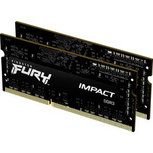 Kingston FURY Impact (2 x 4GB, 1600 MHz, DDR3 RAM, SO-DIMM), RAM, Zwart