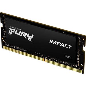 Kingston Technology Fury Impact 64 GB (2 x 32 GB) 2666 MHz DDR4 CL16 laptopgeheugen, 2 stuks, KF426S16IBK2/64, zwart