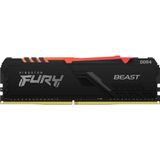 Kingston FURY Beast RGB Werkgeheugenmodule voor PC DDR4 16 GB 1 x 16 GB 3000 MHz 288-pins DIMM CL16 KF430C16BBA/16
