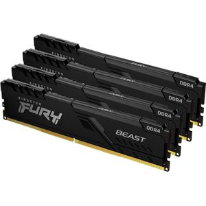 Kingston FURY Beast 32 GB (4 x 8 GB) 3600 MHz DDR4 CL18 Desktop Memory Kit van 4 KF436C17BBK4/32