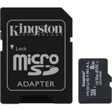Kingston Industrial microSDHC 8GB geheugenkaart Incl. SD adapter, Klasse 10, UHS-I, U3, V30, A1