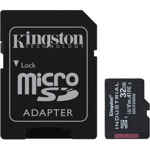 Kingston Industrial microSD – 32 GB microSDHC industriële C10 A1 pSLC kaart + SD-adapter – SDCIT2/32 GB