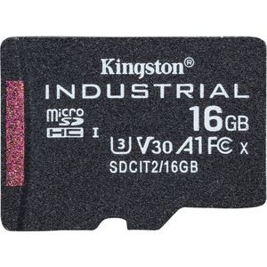 Kingston Industrial microSD -16 GB microSDHC Industrial C10 A1 pSLC Single Pack zonder adapter - SDCIT2/16GBSP